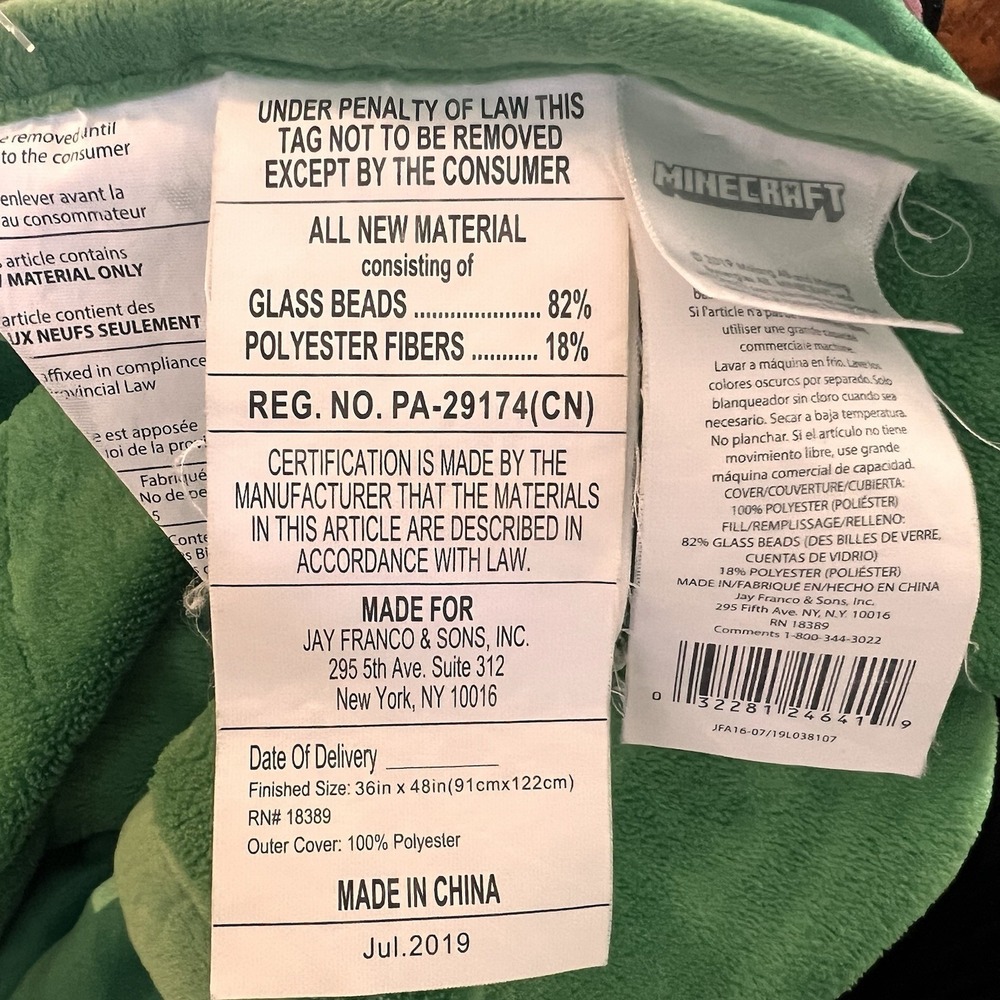Minecraft 3 lb Weighted Blanket 34x45 Kids Child Size Plush Green Throw - Picture 11 of 11